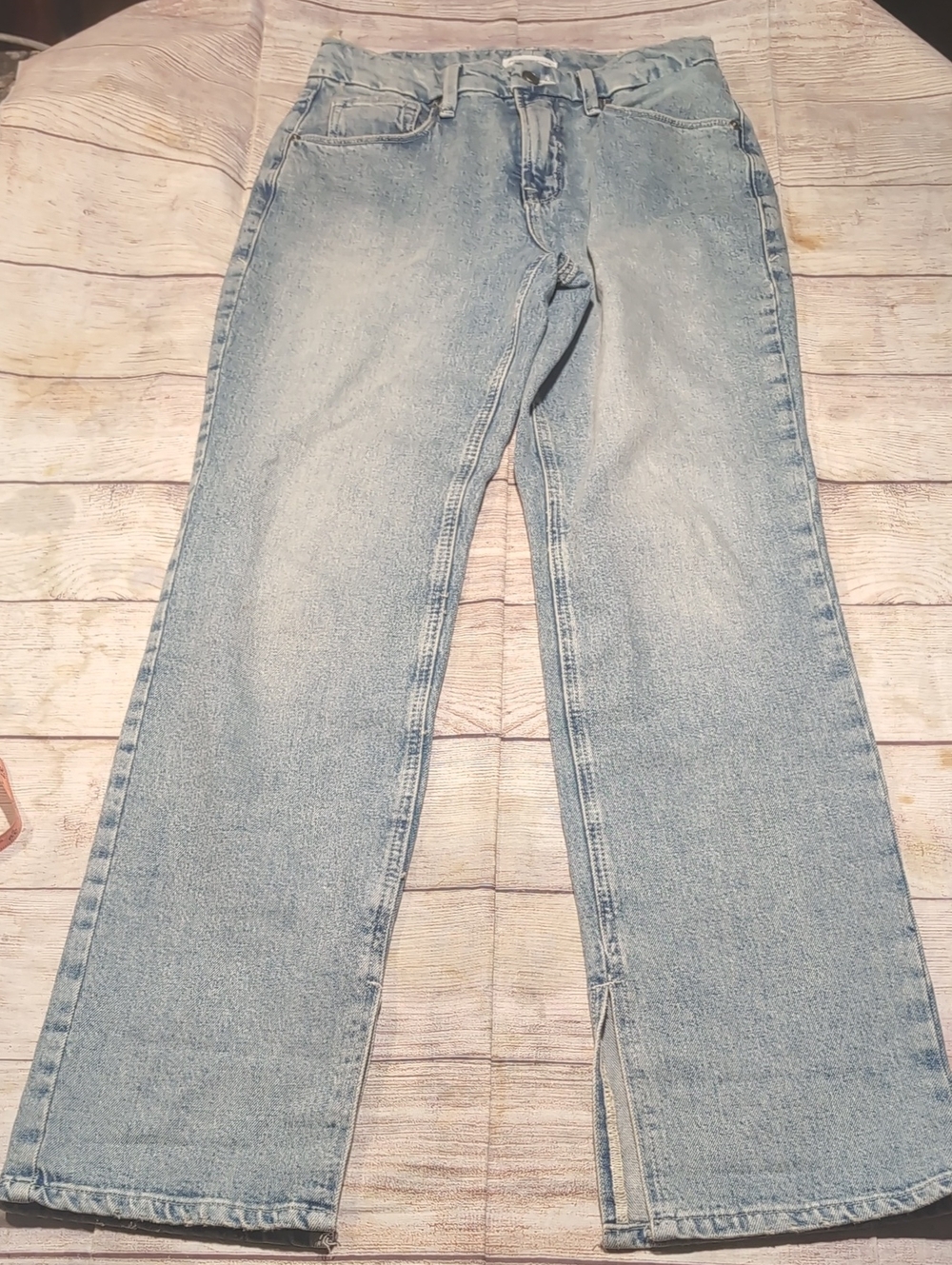 Good American Women's Indigo Denim High Rise Inside Ankle Slit Jeans Size 2